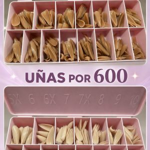 Uñas pre on efecto acrílico stileto nude y brown por 600 und