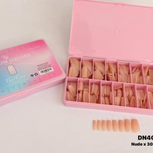 Uñas efecto acrilico nude cuadradas cortas por 300