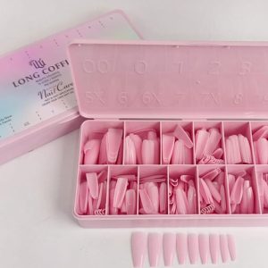 Uñas pres on efecto acrilico cofin rosada por 300