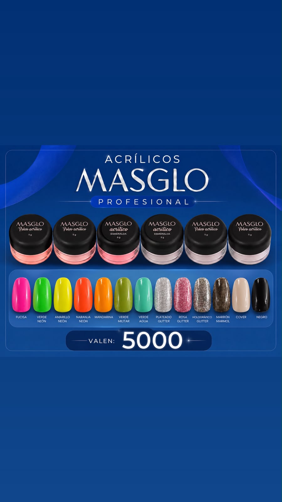 Acrílico masglo de colores