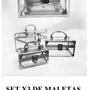 Set por 3 maletas en acrilico