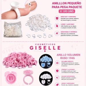 Anillos para pega de pestañas por 10