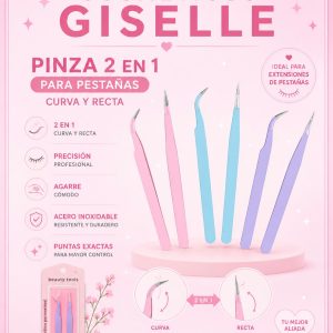Pinza para pestañas curva y recta por 2