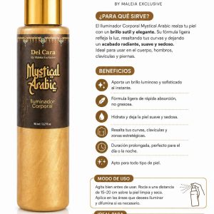 Perfume con destellos dorados