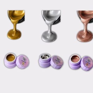 Gel metal par figuras y lineas en uñas