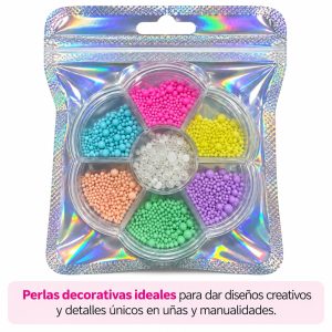 Perlas de colores para decoración de uñas