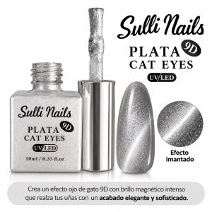 Ojo de gato plateado sulli nails