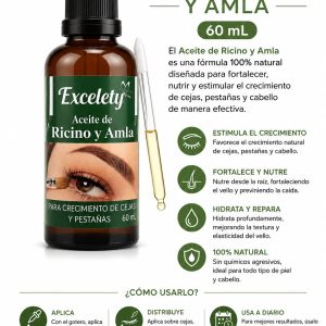 Aceite de ricino para creciiento de cejas y pestañas  excelety