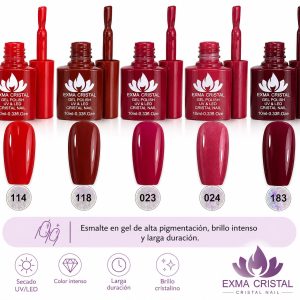 Esmaltes tonos vino y rojo
